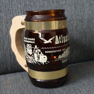 Vintage Siesta Ware 2 Atlantic City New Jersey Mug with Wooden Handle